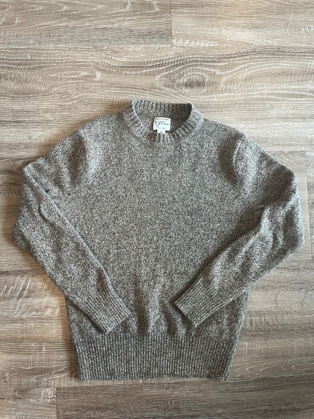 J.Crew Rugged Merino Women's Small Heather Brown Sweater 60% Merino Wool Blend